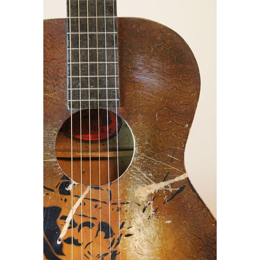 B & J Serenader Cowboy Parlor Stencil Guitar - Image 5