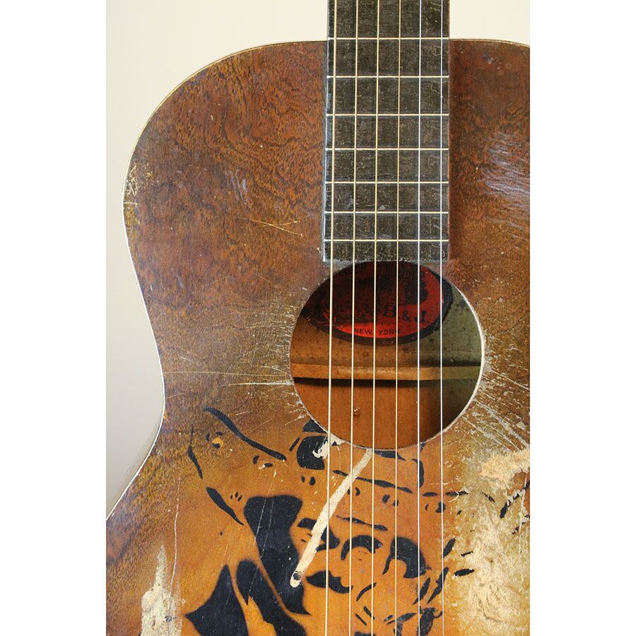 B & J Serenader Cowboy Parlor Stencil Guitar - Image 3