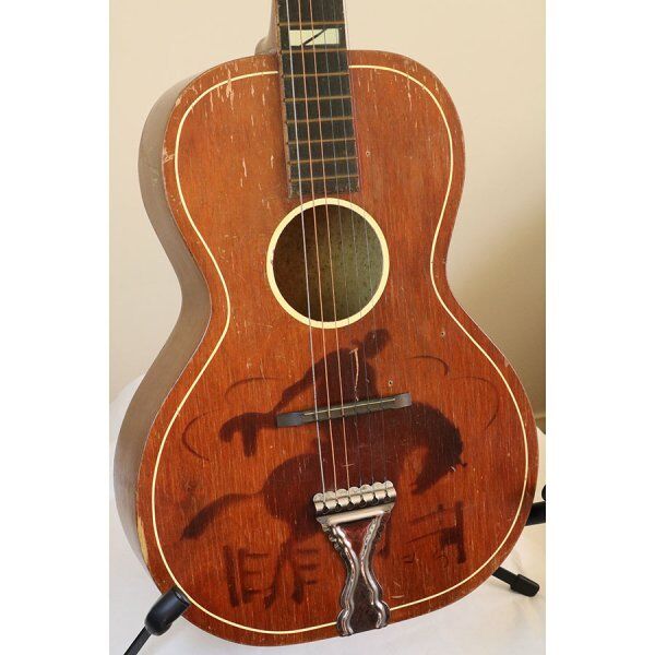 B&J Serenader 'Buckeye' Cowboy Parlor Stencil Guitar